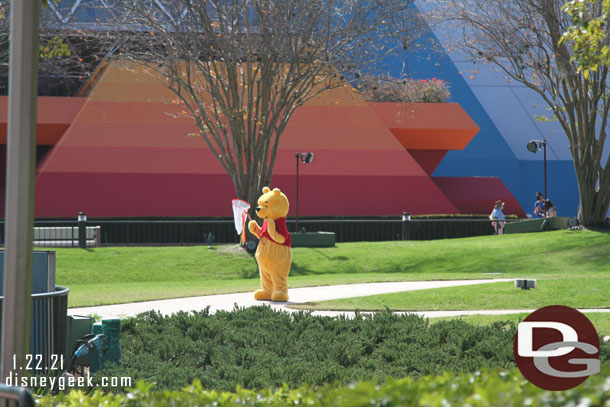 Winnie the Pooh was out roaming around.