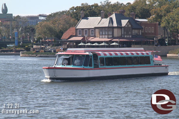 A Friendship boat crossing the lagoon.