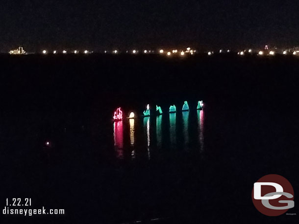 The Electrical Water Pageant outside my window as I worked this evening.