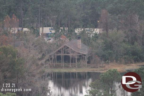 A cabin at Wilderness Lodge along the water.