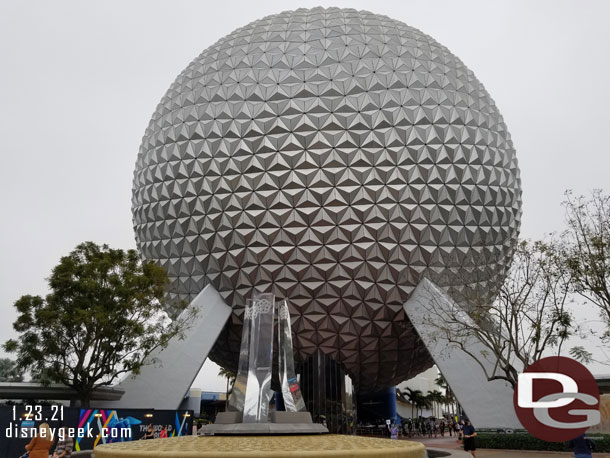 Spaceship Earth this cloudy afternoon.  The rain had cleared but it was still overcast.