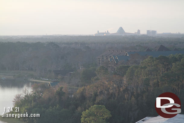 Wilderness Lodge and beyond it the Swan and Dolphin Hotels