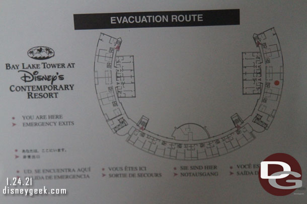 A floor plan for Bay Lake Tower