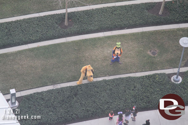 Goofy and Pluto were out on the lawn again