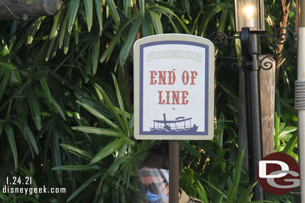 The end of the line for the Jungle Cruise was out to the Treehouse so we skipped it.