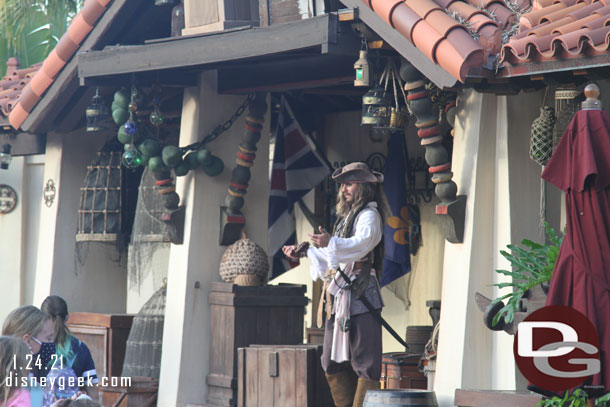 Jack Sparrow was out greeting guests.