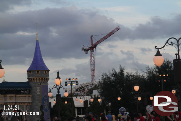 You can see a little of the TRON canopy from Fantasyland.