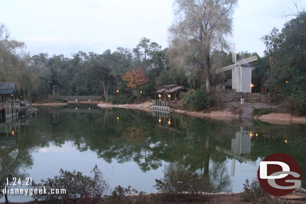 The Rivers of America are almost back to normal water level.  