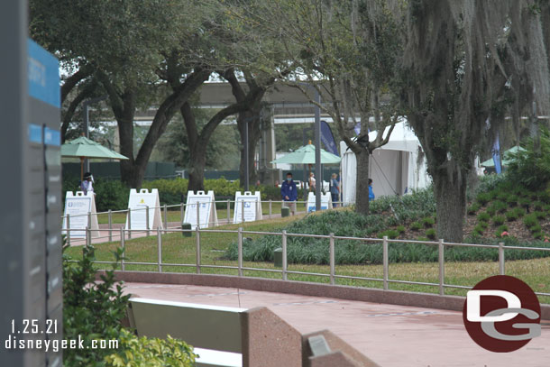 Walking toward Epcot at 10:57am, only 16 minutes after boarding the bus.