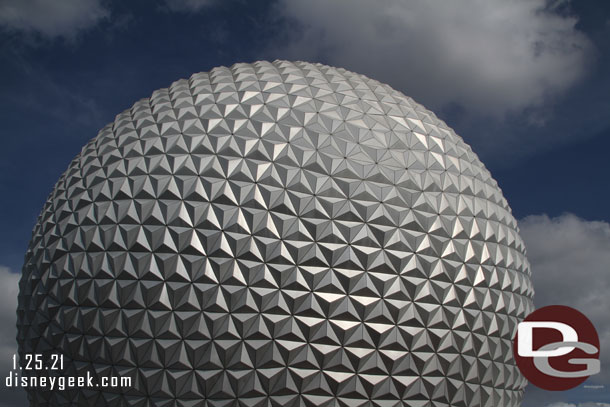 Spaceship Earth as we were heading out.