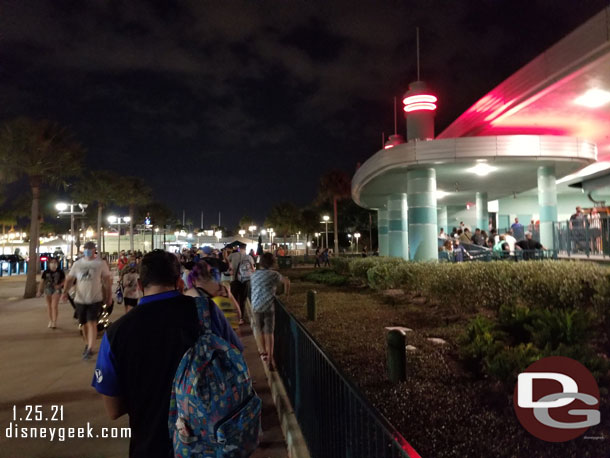 The line was long due to the Studios just closing.