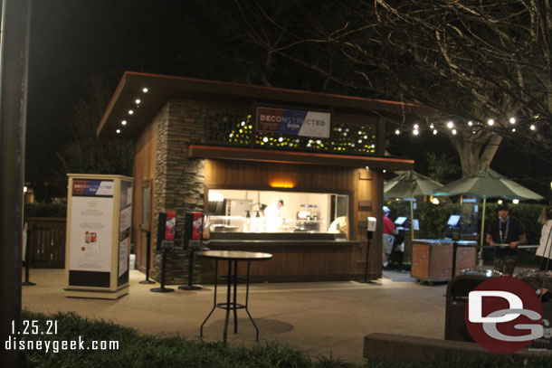 The food kiosks were open, no guests around this evening.