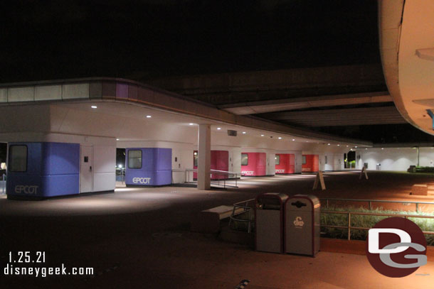 The Epcot ticket booths were repainted to the new color scheme last year.