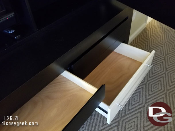 A look at the drawers in the bedrooms