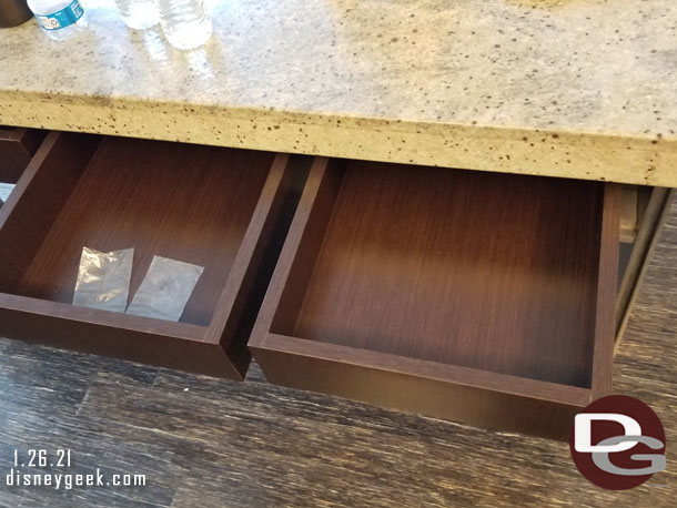 Taking a look through the kitchen now.  A couple drawers on the island.