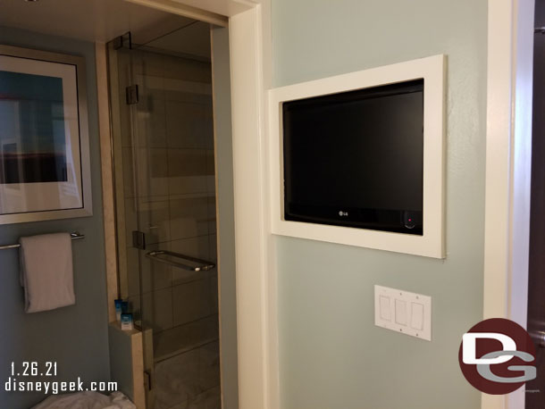 The bathroom TV