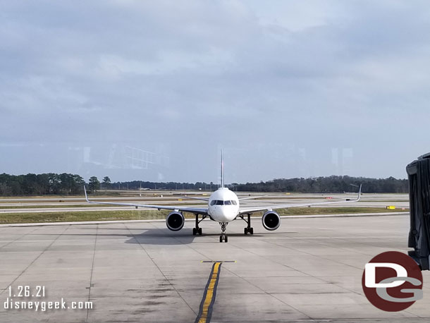 3:22pm - our plane arriving, earlier.