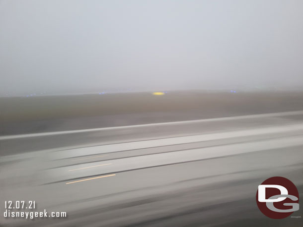 6:55am - Touchdown at a foggy Orlando International Airport (MCO).