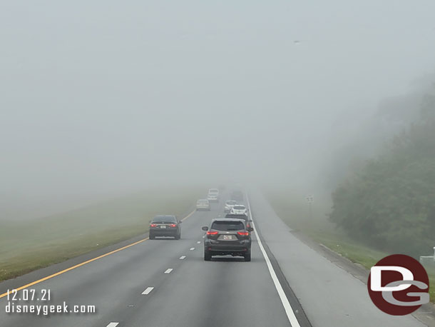 8:30am - Still foggy as we are approaching Walt Disney World.