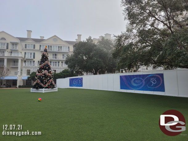 The Boardwalk lawn/Christmas Tree.