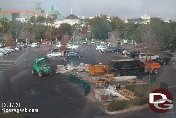 The renovation staging area in the Boardwalk parking lot.  This wraps up part 1 of today. Part 2 will be our morning/early afternoon at EPCOT.