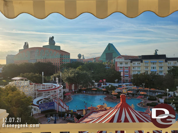 The view from my room at Disney's Boardwalk Resort.