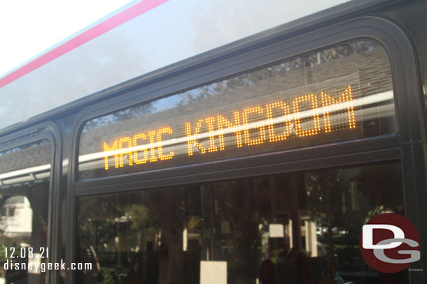 9:46am - My bus to the Magic Kingdom is boarding.