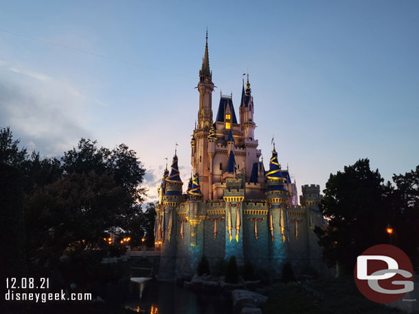 Cinderella Castle as the sun sets.