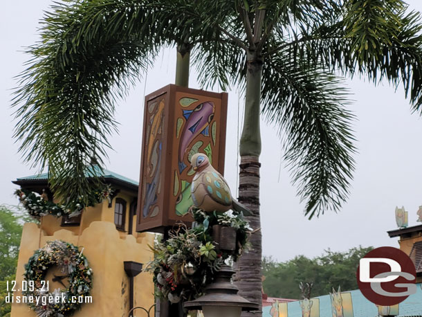 Christmas decorations on Discovery Island.