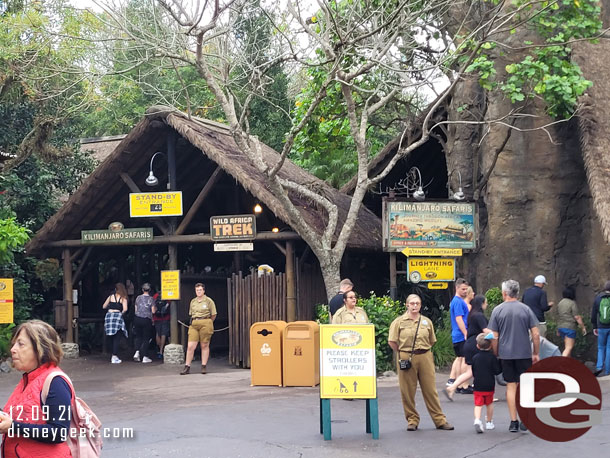 That's a good sign.. no backup at Kilimanjaro Safari.