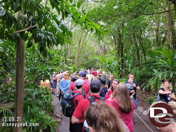 Hmm.. the extended queue was in use. We were moving but had to walk a long way.