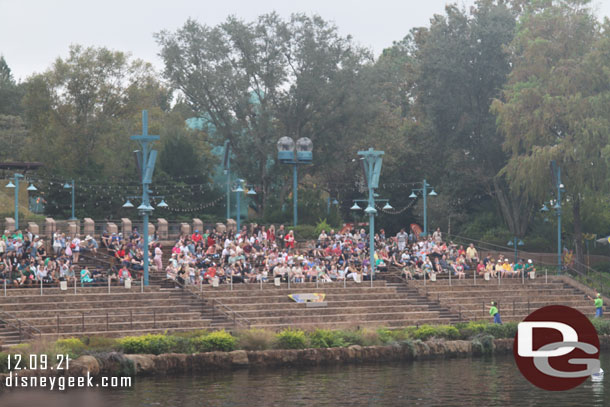 I sat on the Asia side near the landing zone.  On the Dinoland side performers were out for a pre-show.