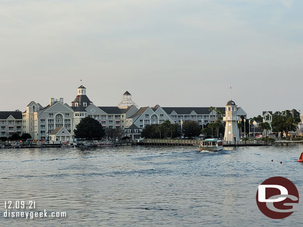 Disney's Yacht Club Resort across the lake.