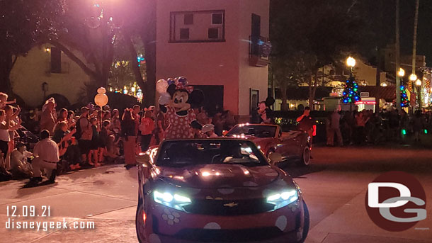 Minnie Mouse in the first car.