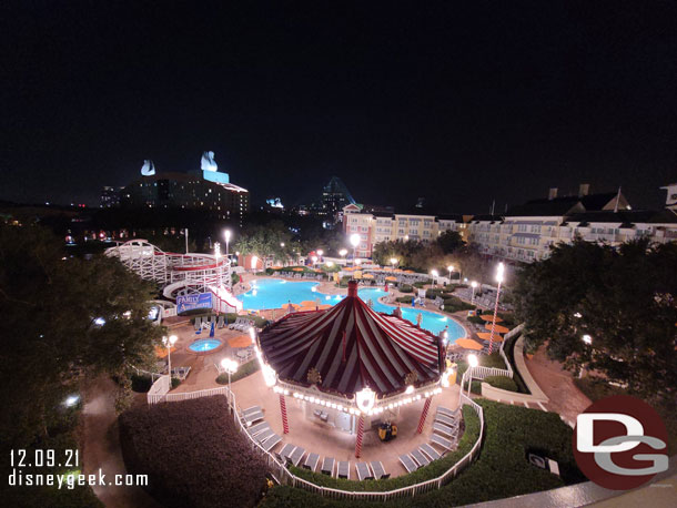 To close out the day a look over the pool area at Disney's Boardwalk Resort.