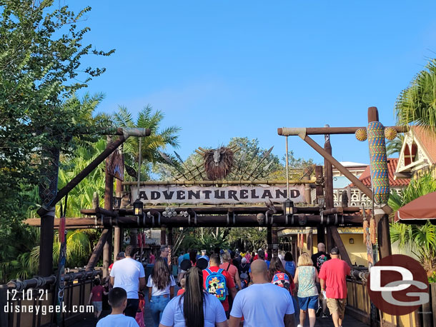 9:00am - Park opening and on my way to Adventureland with a number of other guests