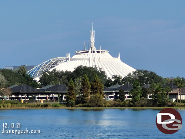 The TRON canopy next to Space Mountain.