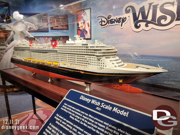 A scale model of the Disney Wish
