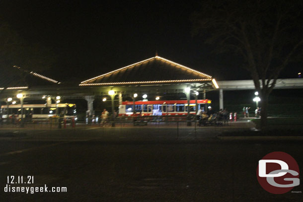 8:21pm - At the bus stop waiting for my ride back to the Boardwalk.