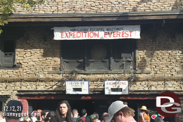 Everest was down when I walked by.