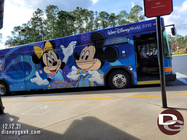 A 50th Anniversary wrapped bus.