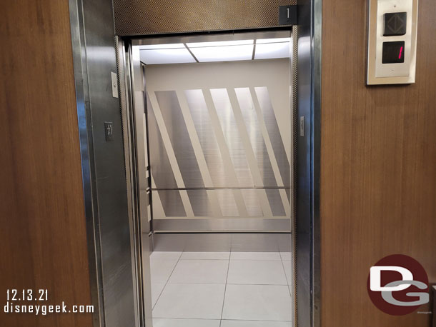 A look into the elevator.