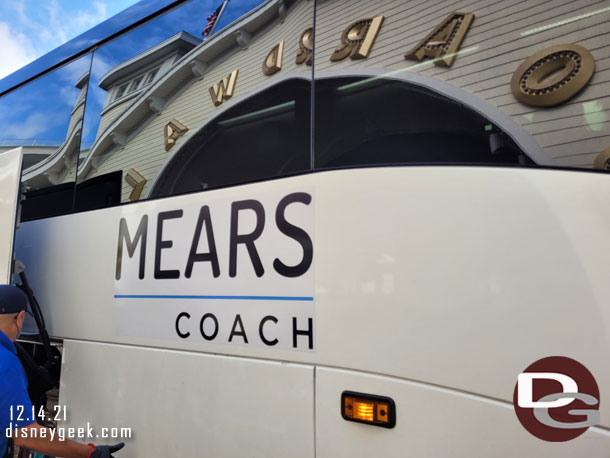 11:13am - Our bus arrives, a standard Mears Coach this morning.