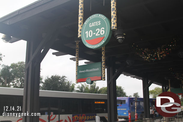 Bus Stop 10 is used for Blizzard Beach Transfers