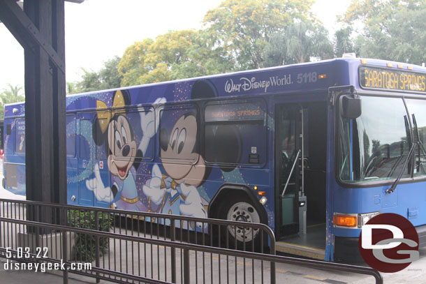 WDW 50th Anniversary wrapped bus.
