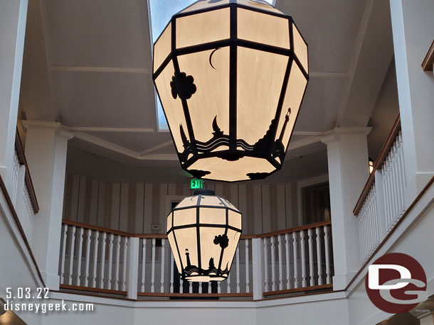 In the hallway was this interesting 2 story atrium area.  There were a handful of doors around it on both floors.