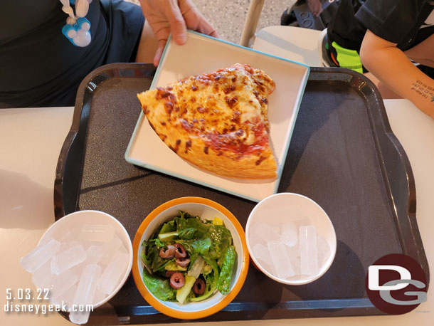 Pizza and a salad.