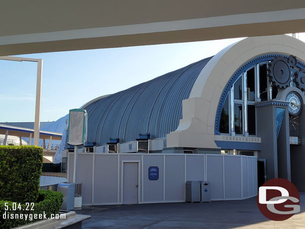 Work on the walkway and the Power Co facade.