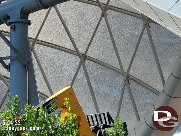 The interior facing side of the canopy has a TRON pattern on it.