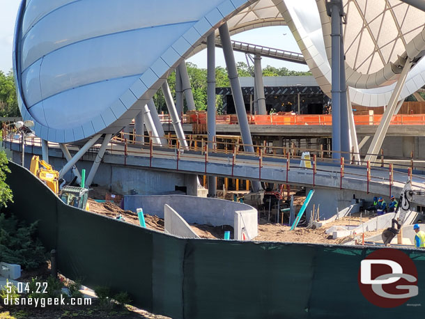 The lower walkway is taking shape and will lead to Storybook Circus.  The upper walkway to the attraction.